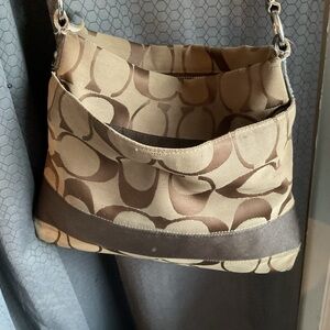 Vintage  Brown Coach purse with tag sunglass holder, wallet check holder